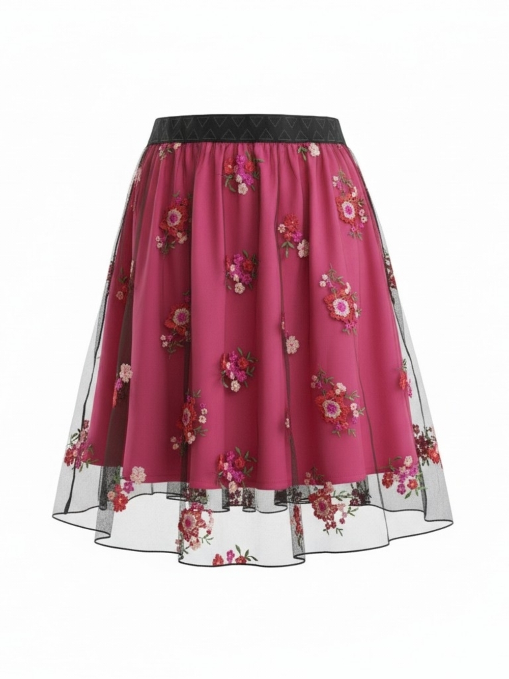 LULAROE | Lola Stretch Whimsygoth Fairy Floral Embroidered Mesh Midi Skirt | L